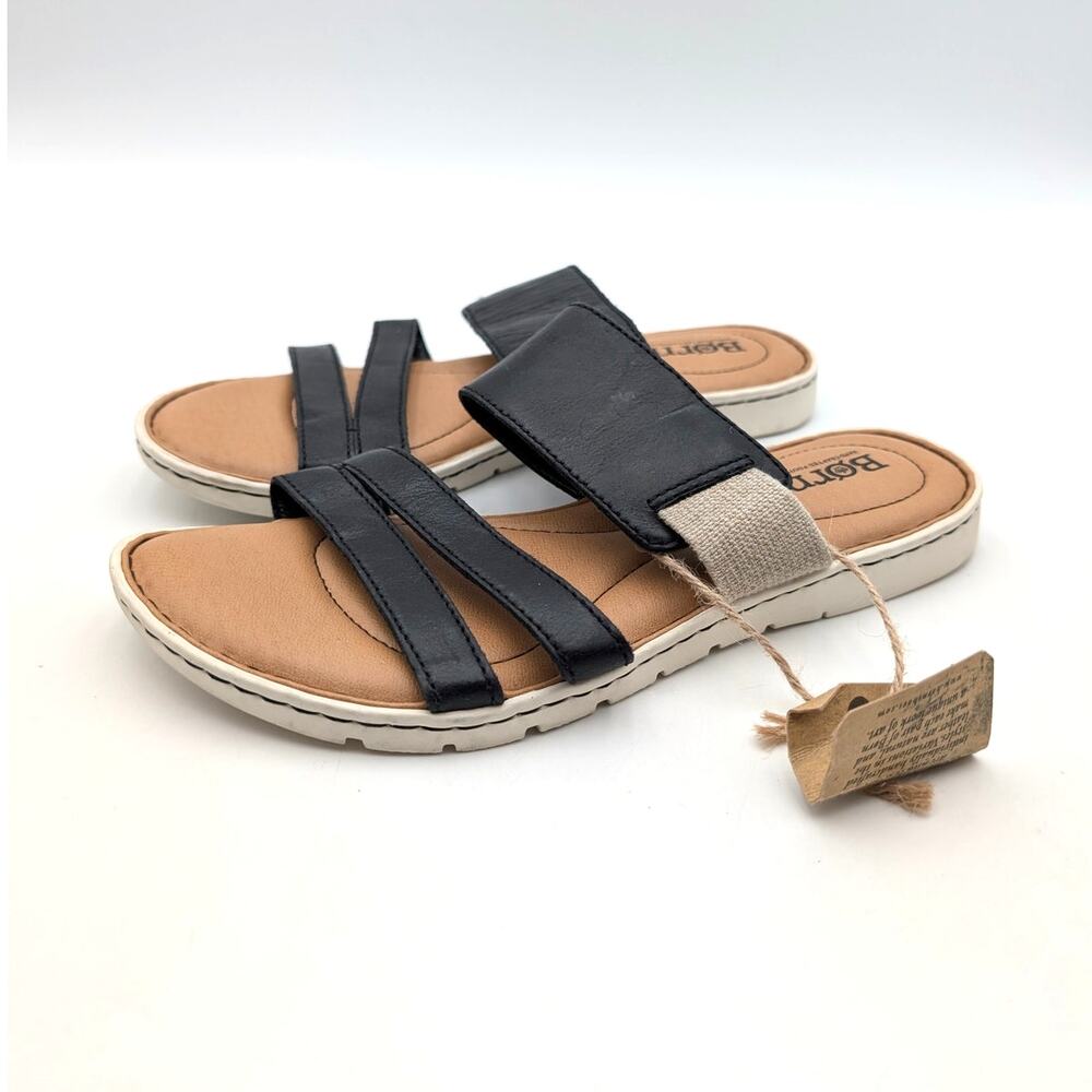 Børn Brea Slip-On Slide Sandals Open Toe Women's Black Size US7M EU37.5